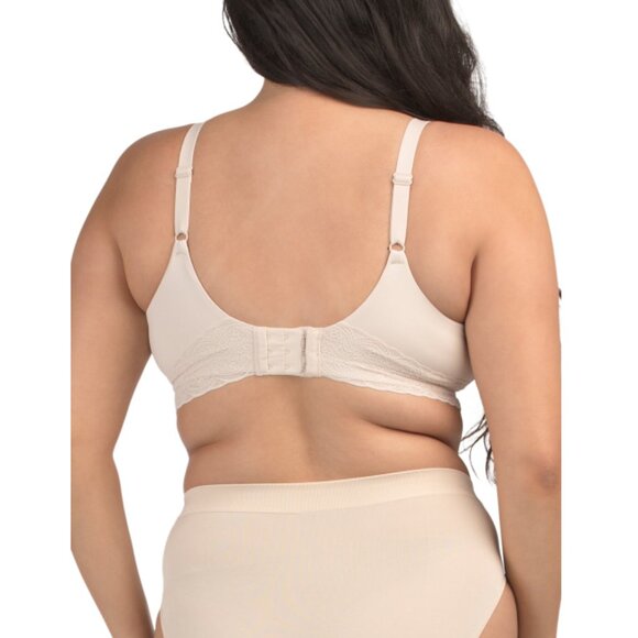 WARNERS Toasted Almond Cloud 9 Wireless Lace Band Comfort Bra - Picture 2 of 2